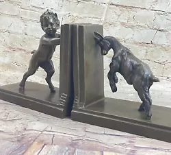 Buy Hot Cast Satyr And Goat Erotic Mythical Bookends Book Ends Bronze Sculpture SALE • 213.18£