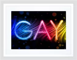 Buy Painting Graphic Neon Sign Gay Colourful Rainbow Framed Art Print B12x13282 • 26.99£