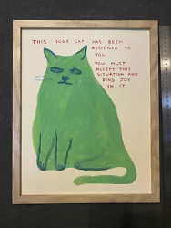 Buy David Shrigley - Canvas On Board Framed Picture Art Print Cat - Larger Size • 29.95£