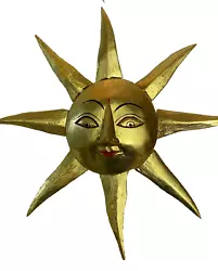 Buy Balinese Gilt Two Sided Sun Face Hanging Art, 10.5  Hanging Sculpture • 15.48£
