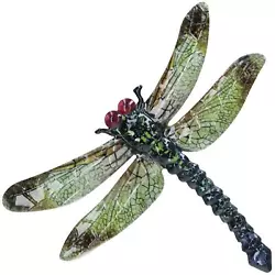Buy Green Metal Dragonfly Garden/Home Wall Art Ornament 35x28cm Inddor/Outdoor • 11.80£