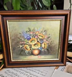 Buy Vintage Oil Painting M Ditz Still Life Summer Field Flowers Wood Frame 34 X29 Cm • 29.99£