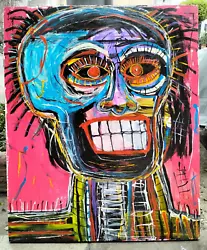 Buy Jean-michel Basquiat Acrylic On Canvas Dated 1982 In Good Condition With Frame • 621.62£