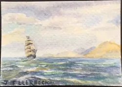 Buy ACEO Original Watercolour Painting. Clipper Ship Seascape Nautical Boats • 3.99£