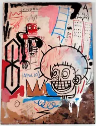 Buy Jean-Michel Basquiat Acrylic Painting On Wood Vintage • 746.88£