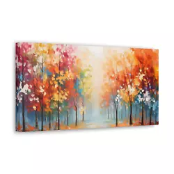 Buy Rainbow Forrest Multi Coloured Oil Painting Print Tree Wall Art Decor • 29.99£