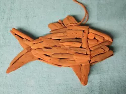 Buy Driftwood Swimming Fish  Art Sculpture, Gorgeous Handcrafted Orange Piranha  • 22.06£