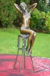 Buy Statue Damsel Sexy Art Deco Style Art Nouveau Style Bronze Signed Sculpture • 95.45£