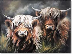 Buy Highland Cow Paint By Numbers For Adults, Children, Beginner, DIY Canvas Paintin • 11.90£