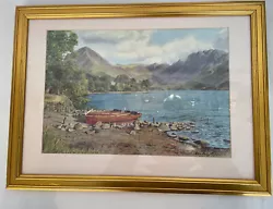 Buy Lake Boat Scene Signed Watercolour Print Painting • 35£