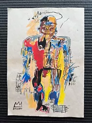 Buy Jean-Michel Basquiat Painting On Paper (Handmade) Signed And Stamped Mixed Media • 129.89£