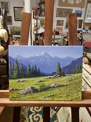 Buy Oil On Canvas Mountain Range Scene - Christopher • 100£
