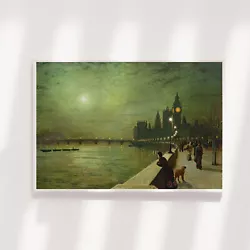 Buy John Atkinson Grimshaw - Reflections On The Thames (1880) Poster Painting Print • 6.50£