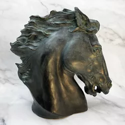 Buy Vintage 70s  Flaming Mane  Horse Head Cast Sculpture - James Killian Spratt • 537.74£