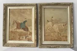 Buy Pair Of Antique Equestrian Horse Oil Painting On Board By Thomas Blinks • 41£
