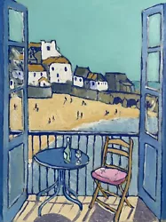 Buy Original Oil Painting’ St Ives Harbour Beach From A Balcony’ By Brian Pinnell • 75£