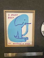 Buy David Shrigley - Canvas On Board Framed Picture Art Print Elephant Rampage Fun • 23.95£