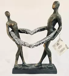 Buy Couple Marriage Partners Brutalist Sculpture Statue Heart Art Cast Heavy Resin • 48.61£