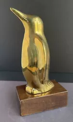 Buy Frederick Cooper - Brass Penguin & Wood Base Figurine Sculpture - Rare Vintage • 373.44£