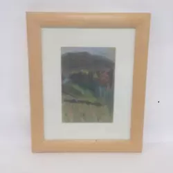 Buy Original Damian Callan Pastel Farm At Sunset With Mountain 1996 Framed & Glazed  • 9.99£