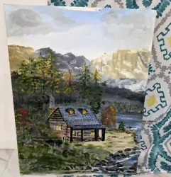 Buy Vintage 12 X 16 Original Landscape Cabin In The Woods Oil Painting On Canvas • 31.79£