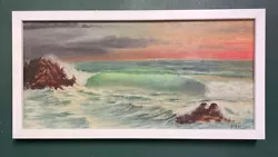 Buy Original Mid Century Impressionist Seascape Oil On Board Painting, Signed • 0.99£
