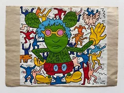 Buy KEITH HARING  Drawing On Paper (Handmade) Signed And Stamped Vtg Art • 121.50£