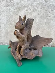 Buy Folk Art Wood Sculpture On Root Signed Squirrel Folk Art Squirrel  • 133.02£