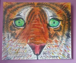 Buy  Jealous Tiger  By Deborah R  - ORIGINAL Acrylic Painting On Canvas  • 175£