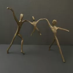 Buy MCM Brutalist Sculpture Bronze Patina Metal Family Dance Father Mother Child 9 H • 59.50£