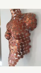 Buy Nude Copper Coin 2p Pence Metal Wall Art Female Torso Sculpture Abstract Unique  • 135£