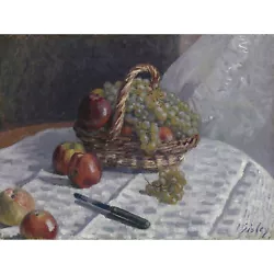 Buy Alfred Sisley  Apples And Grapes In A Basket Painting Large Wall Art Print 18X24 • 15.99£