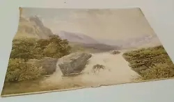 Buy Watercolour Mounted On Card By W. Moore 1867 Mountain River Scene • 4.99£