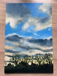 Buy Original Landscape Painting, Sunset, Sky • 12.50£