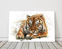 Buy Bengal Tiger Watercolour Paint Splash Animals Canvas Print Framed Picture Art • 44.95£