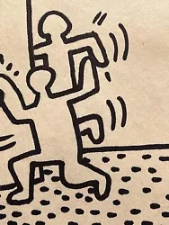 Buy KEITH HARING  Drawing On Old Paper (Handmade) Signed And Stamped Mixed Media VTG • 121.50£