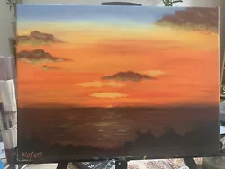 Buy Original Acrylic Painting Of 'Sunset With Clouds' Approx: 400mm X 300mm X 15mm • 20£