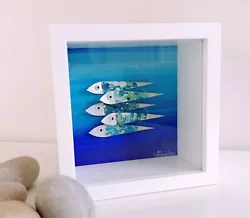 Buy Beautiful Framed Coastal Fish Original Painting, Cute Gift, Seaside, 3d Art • 22.50£