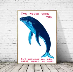 Buy David Shrigley - I've Never Seen You, Giclee Print, Whale Funny Poster • 19.61£
