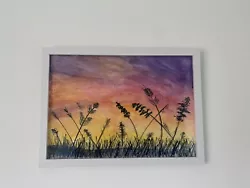 Buy Vibrant Skys - Sunset Watercolour Painting In A White A3 Frame • 15£