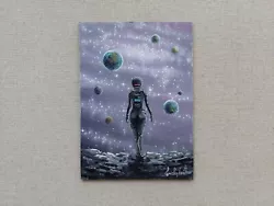 Buy In The Depths Of Space Original Oil Painting. An Astronaut In Universe Artwork • 40.03£