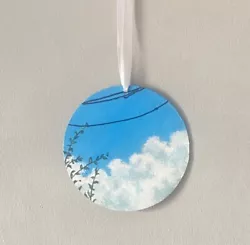 Buy Acrylic Painting Hand Painted Clouds Wood Slice Disc Hanging Decoration 10cm • 6.99£