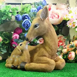 Buy Deer Sculpture Reindeer Statue Doe & Fawn Garden Ornaments Woodland Animal Stag • 18.39£