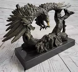 Buy Original Milo Large American Bad Eagle Landing Bronze Sculpture Statue Figurine • 426.36£