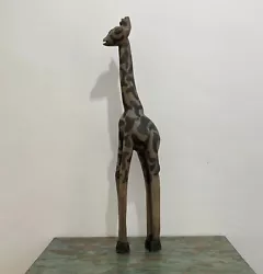 Buy Vintage Giraffe Large Wood Sculpture Ornament • 40£