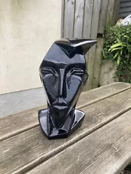 Buy Vintage 1980s Black Bust Face Head Sculpture Art Deco Cubist Reducta Ceramic • 49.99£