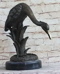 Buy BRONZE HERON Crane Egret Garden Sculpture Decoy Stork Crain Herron Home Sale • 465.03£