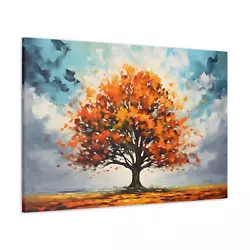 Buy Red Maple Canvas Oil Painting Style Print Tree Beautiful Scenery Wall Art Decor • 47.99£