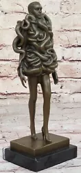 Buy Handcrafted Detailed Mid Century Abstract Woman Bronze Masterpiece Sculpture NR • 125.99£