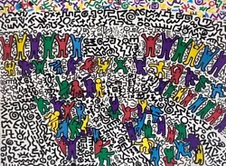 Buy Keith Haring Inspired Painting Of Queen At Live Aid 1985 • 40£